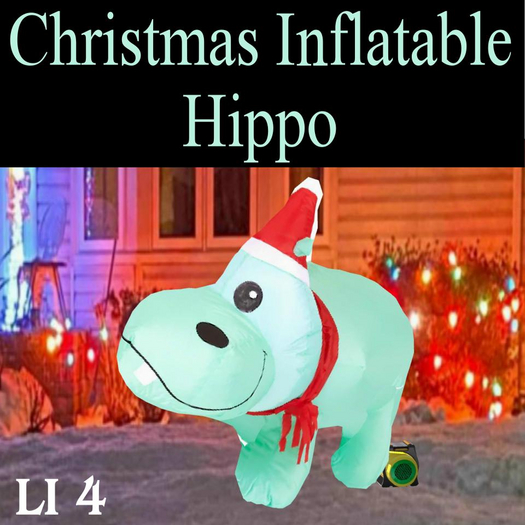 Second Life Marketplace Christmas Inflatable Hippo